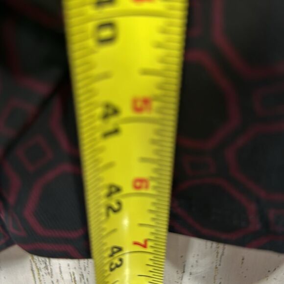 Lauren Ralph Lauren Knot Ruffle Ruched Black Burgundy 3/4 Sleeves Midi Dress - Picture 15 of 15